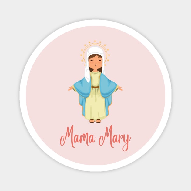 Virgin Mary, Mama Mary, Catholic Religious Group, Christianity Magnet by Sparkling Art